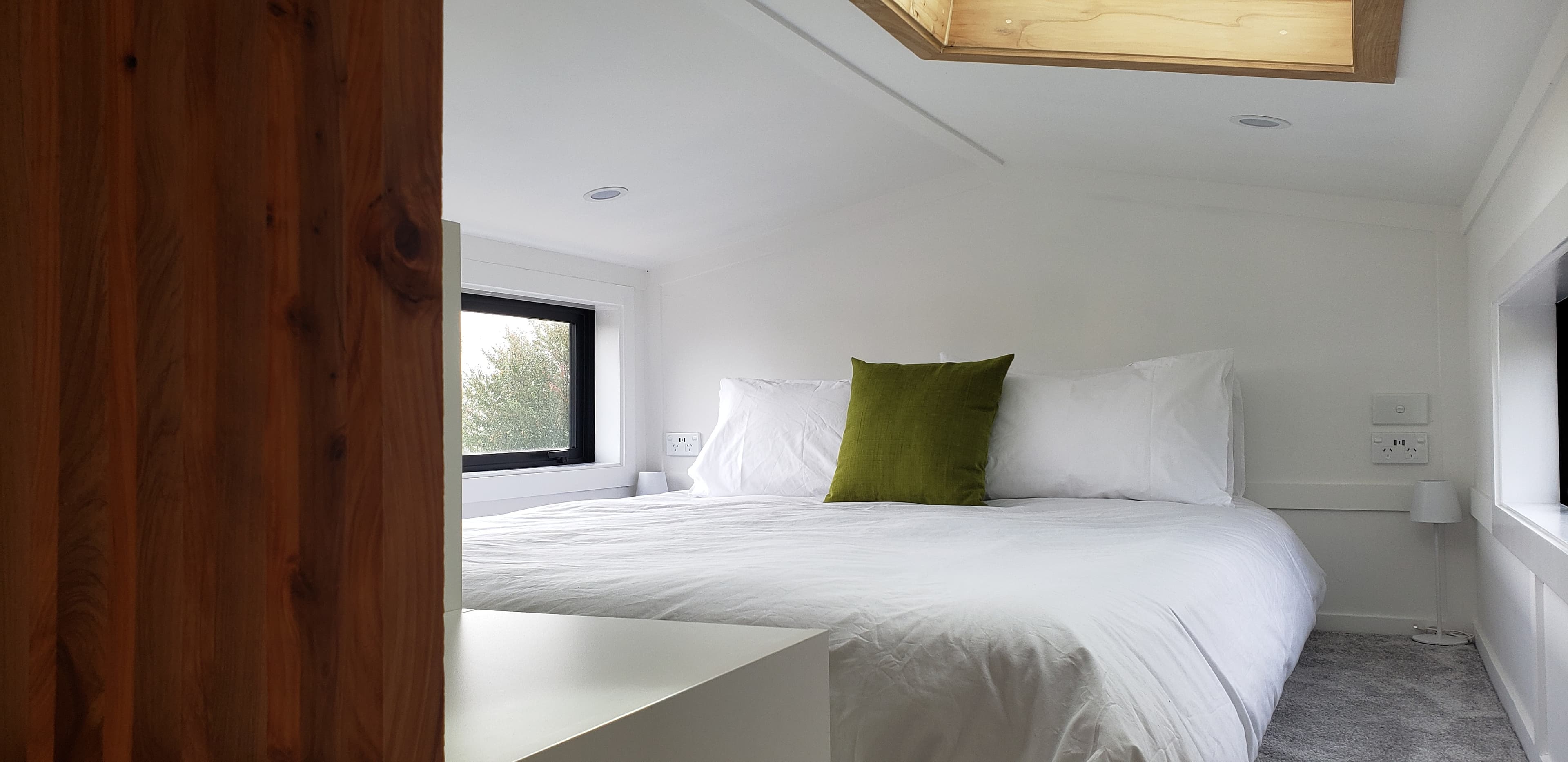 Loft bedroom with valley views
